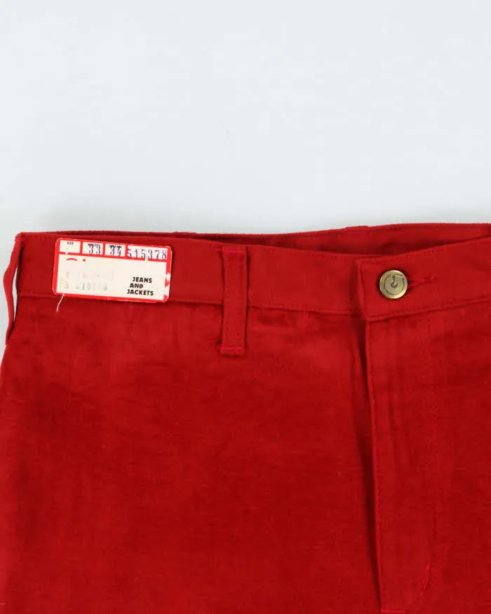 DSWT Vintage 1970s Women's Glove British Red Velour Flared Trousers - W33 L33 sold by Rokit product image thumbnail 3