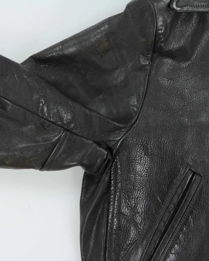 Vintage 1950s Black Sherpa Lined Leather Flight Jacket - M sold by Rokit product image thumbnail 5