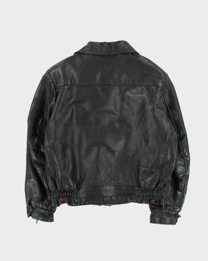 Vintage 1950s Black Sherpa Lined Leather Flight Jacket - M sold by Rokit product image thumbnail 2