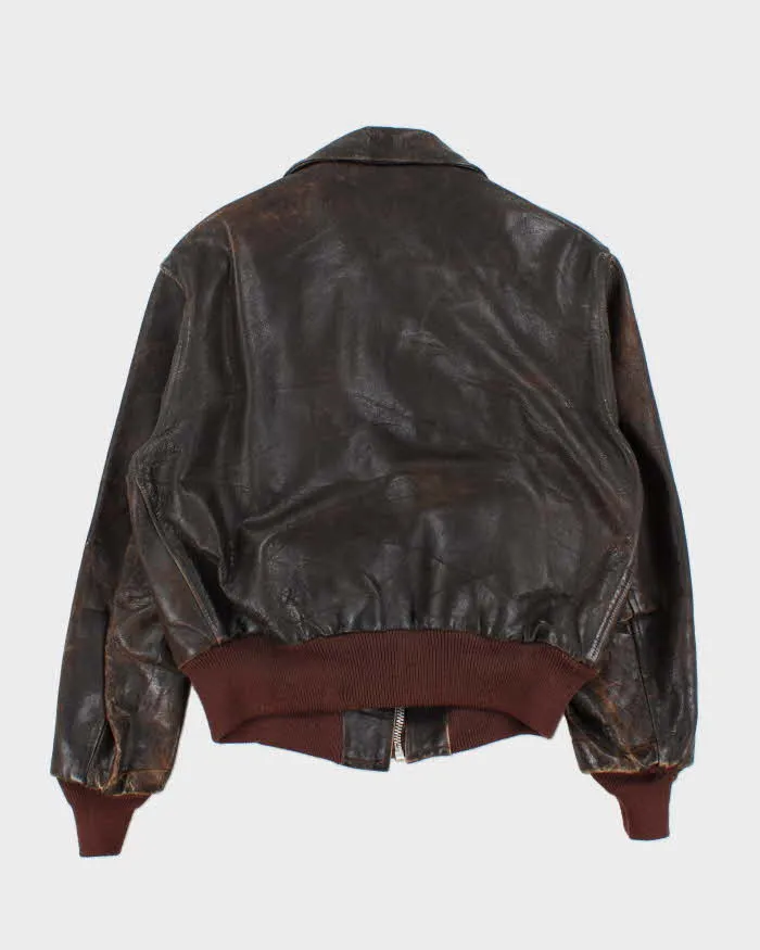 Vintage 1950s Horsehide Leather A2 Flight Jacket - M sold by Rokit product image thumbnail 2