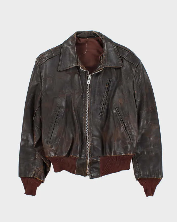 Vintage 1950s Horsehide Leather A2 Flight Jacket - M sold by Rokit