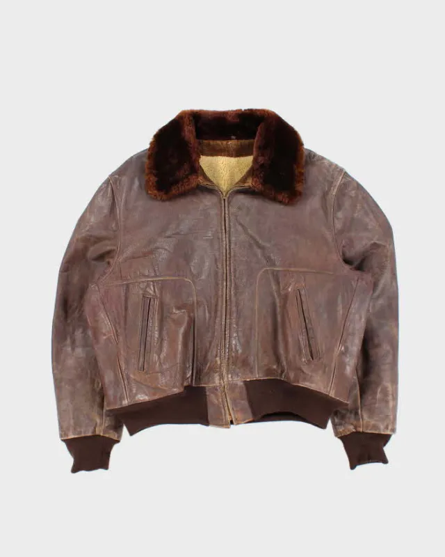 Vintage 1960s Horsehide Leather A-2 Flight Jacket - L sold by Rokit