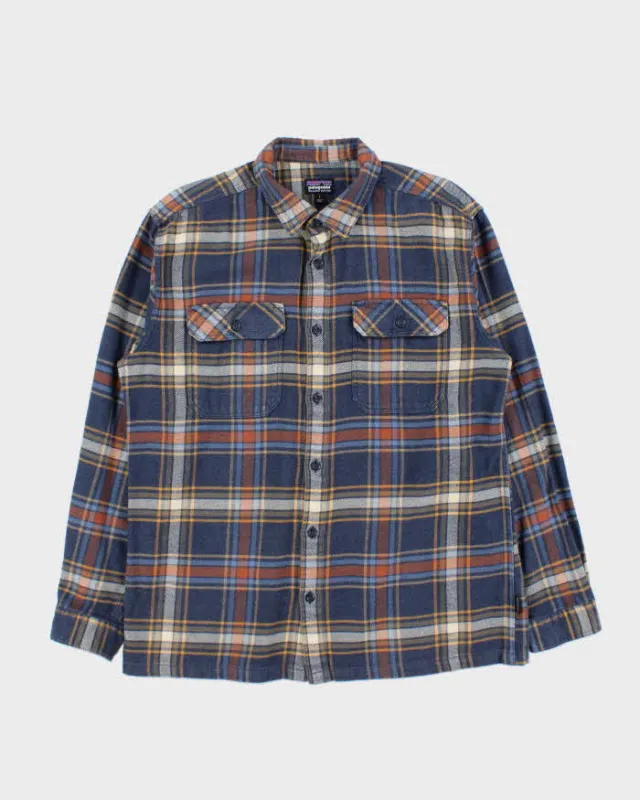 Vintage Patagonia Blue Plaid Flannel Shirt - L sold by Rokit