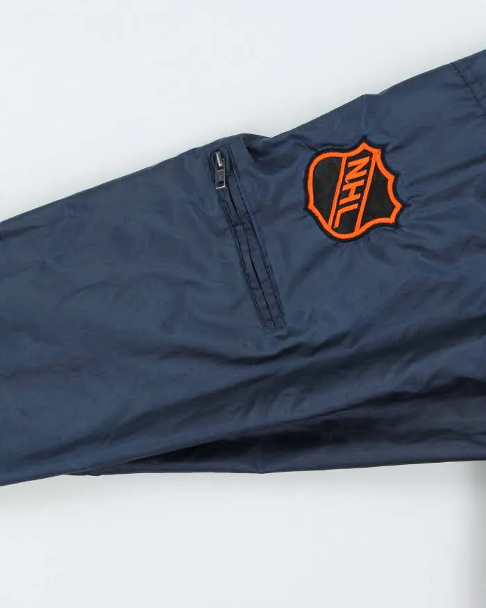 Vintage 1990s Navy Pro Player NHL Oilers Half-Zip Pullover Windbreaker Jacket - M sold by Rokit product image thumbnail 4