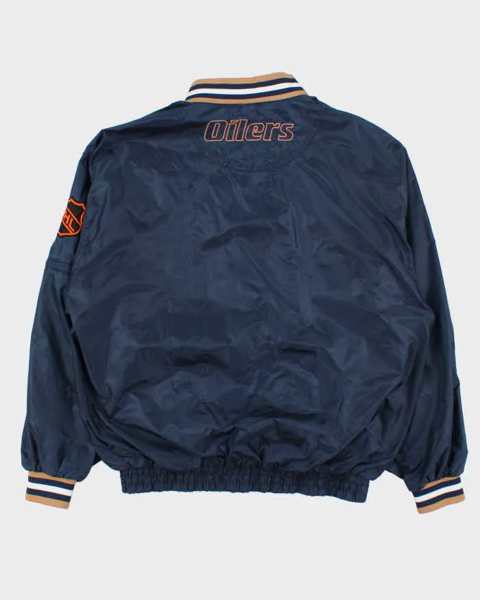 Vintage 1990s Navy Pro Player NHL Oilers Half-Zip Pullover Windbreaker Jacket - M sold by Rokit product image thumbnail 2