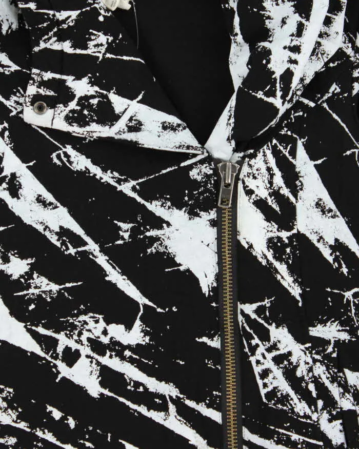 Helmut Lang Patterned Black & White Biker Zip Hooded Sweatshirt - S sold by Rokit product image thumbnail 5