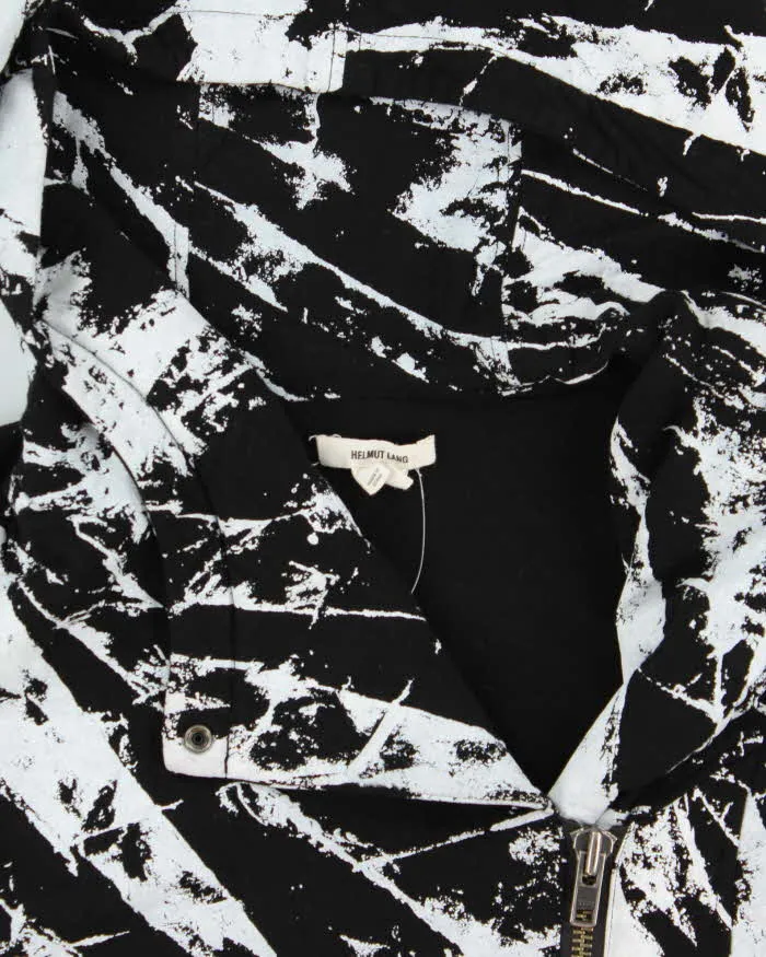 Helmut Lang Patterned Black & White Biker Zip Hooded Sweatshirt - S sold by Rokit product image thumbnail 4