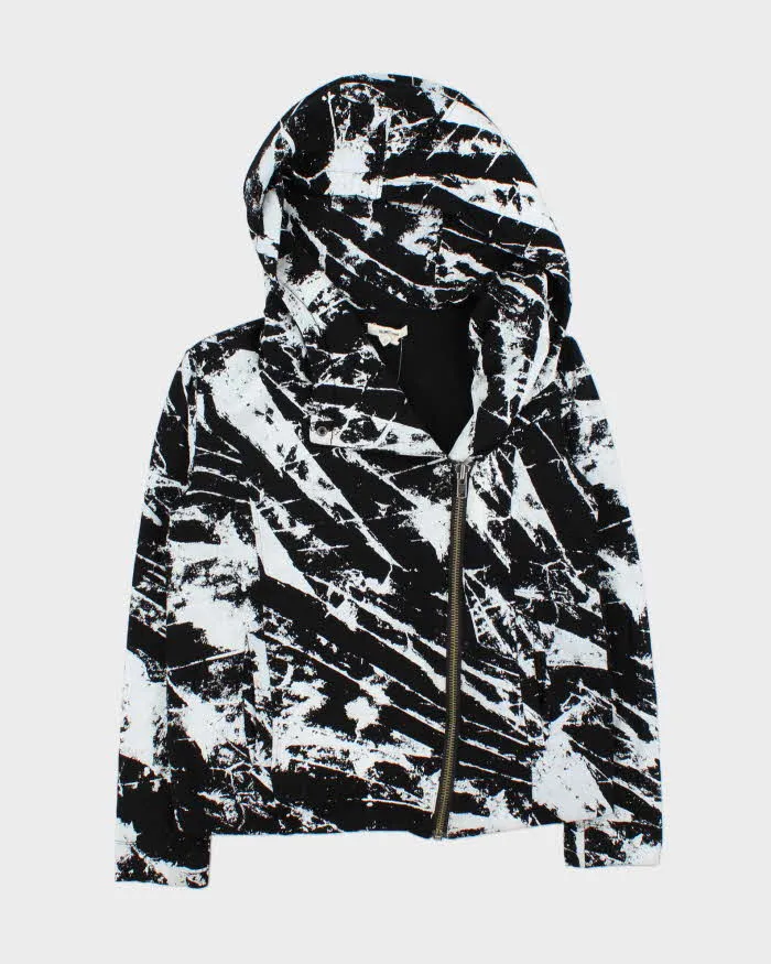 Helmut Lang Patterned Black & White Biker Zip Hooded Sweatshirt - S sold by Rokit product image thumbnail 3