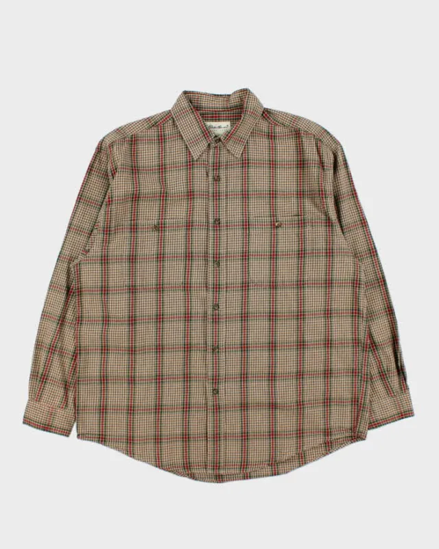 Vintage 1990s Eddie Bauer Cotton Flannel Long Sleeve Shirt - L sold by Rokit