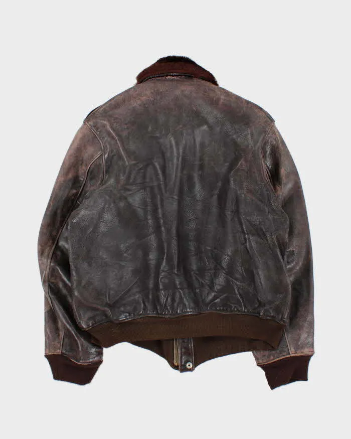 Vintage 1950s US Airforce G-1 Leather Flight Bomber Jacket - L sold by Rokit product image thumbnail 2