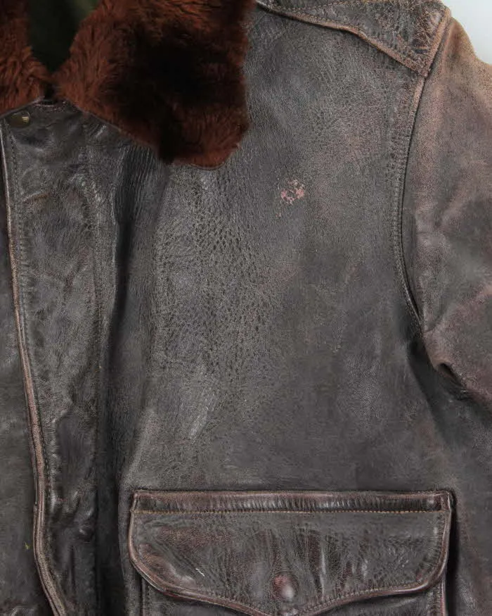 Vintage 1950s US Airforce G-1 Leather Flight Bomber Jacket - L sold by Rokit product image thumbnail 5