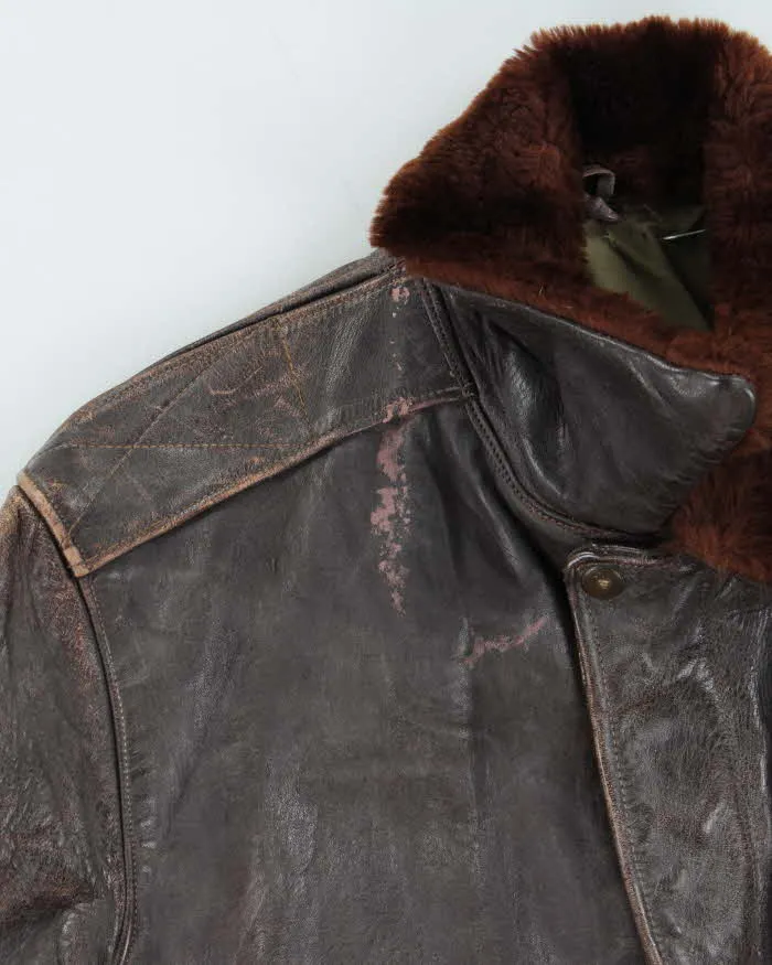 Vintage 1950s US Airforce G-1 Leather Flight Bomber Jacket - L sold by Rokit product image thumbnail 4