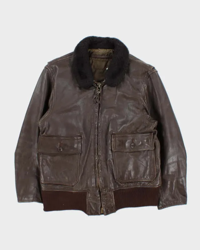 Vintage 1960s US Airforce G-1 Leather Flight Bomber Jacket - M sold by Rokit