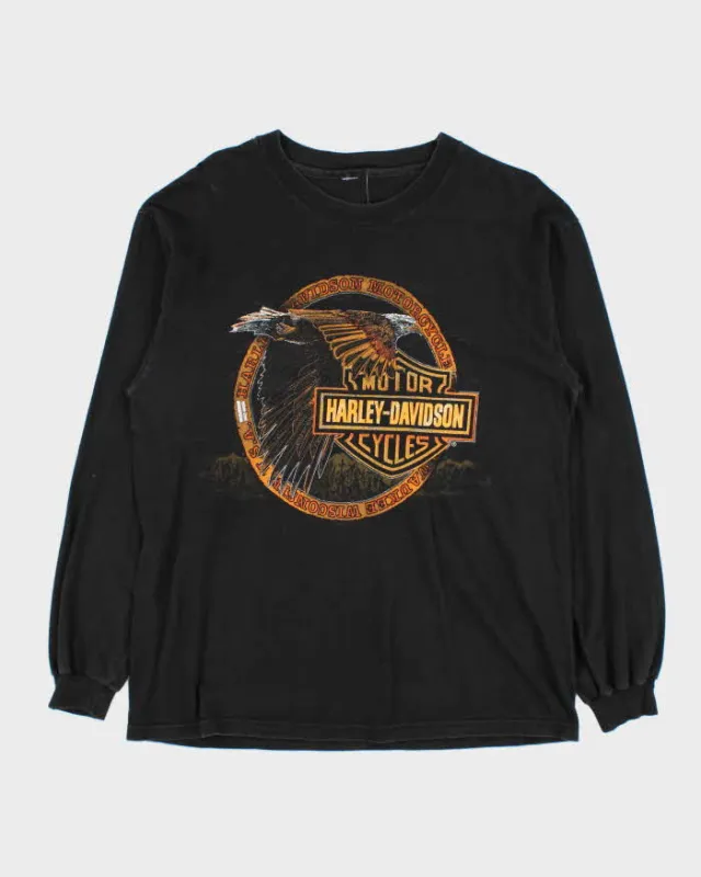Vintage 1990s Harley Davidson Hamilton Long Sleeve T-Shirt - M sold by Rokit