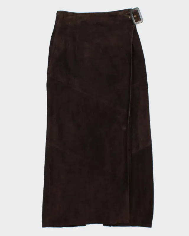 Vintage Suede Maxi Wrap Skirt - XS sold by Rokit