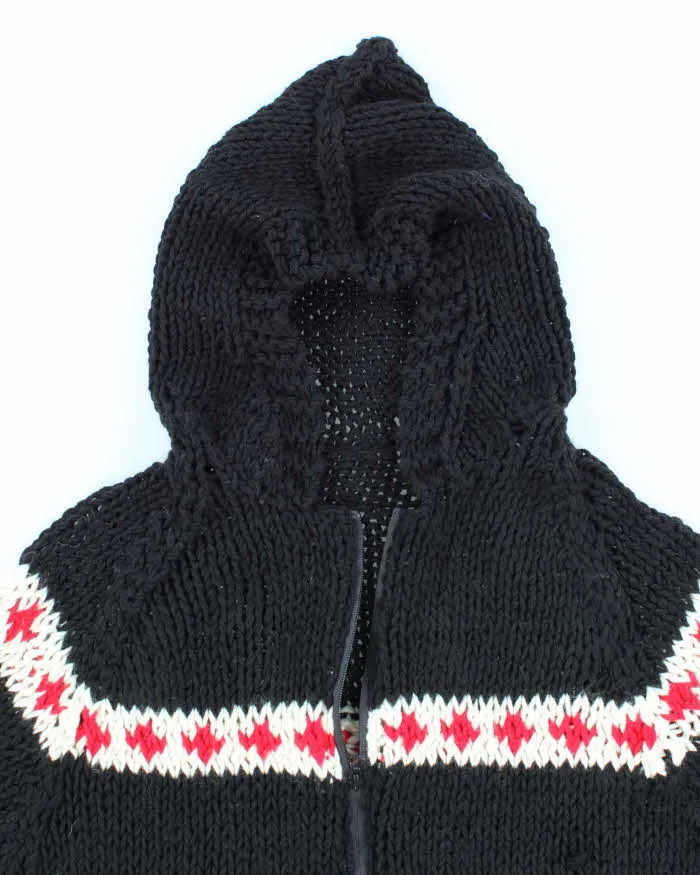 Mens Black Chunky Knit Zip Up Sweater - L sold by Rokit product image thumbnail 3