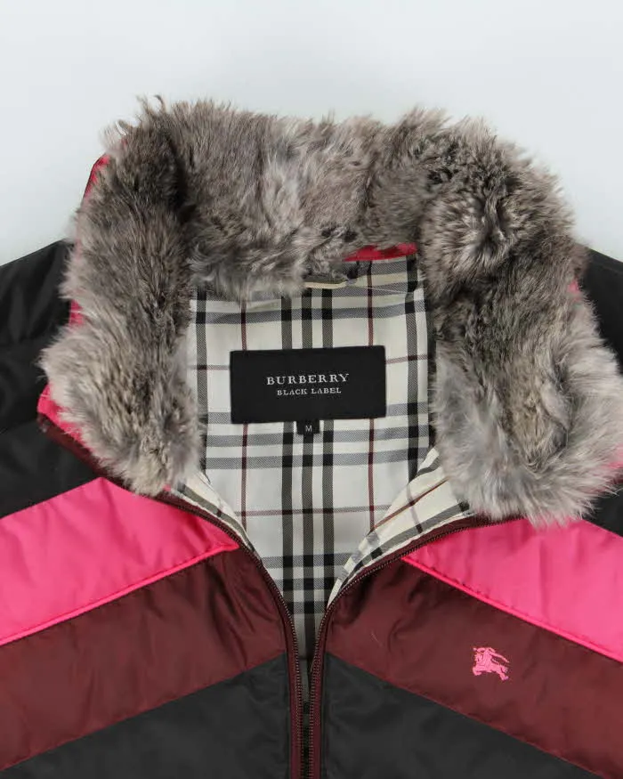 Vintage Women's Y2K 00s Burberry Black Label Down Filled Nova Check Lined Fur Trim Collared Puffer Jacket - M sold by Rokit product image thumbnail 4
