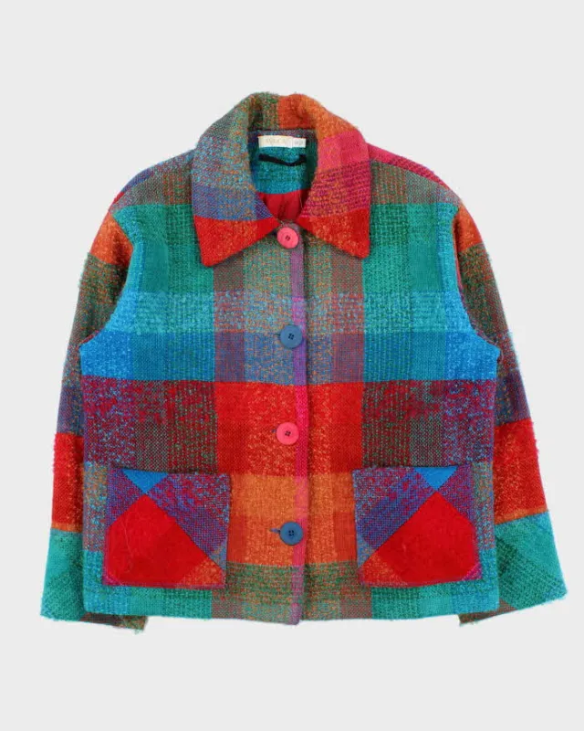 Vintage 00s Avoca Patchwork Irish Mohair Blend Boxy Jacket - L sold by Rokit