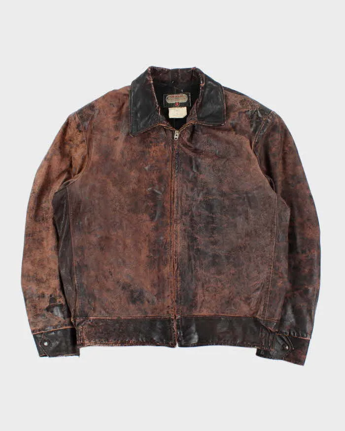 Vintage 1960s Shields Horsehide Leather Trucker Jacket - L sold by Rokit