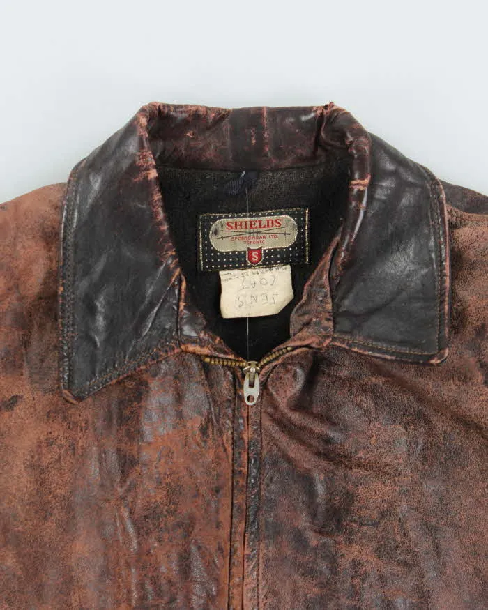 Vintage 1960s Shields Horsehide Leather Trucker Jacket - L sold by Rokit product image thumbnail 4