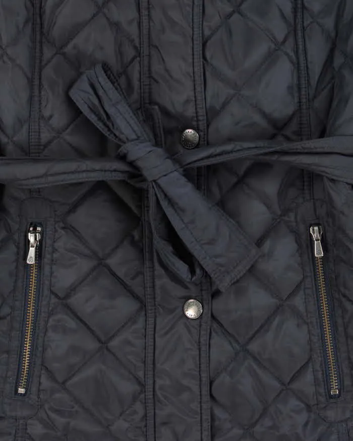 Vintage Women's Navy Brooks Brothers Quilted Belted Jacket - S sold by Rokit product image thumbnail 3
