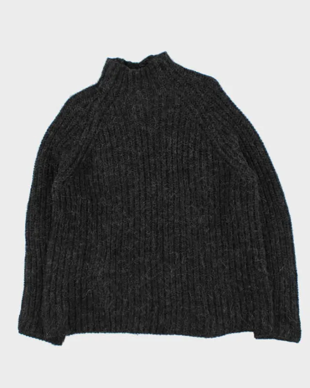 Vintage 1990s Lauren Ralph Chunky Ribbed Wool Alpaca Blend Knit High-Neck Jumper - M sold by Rokit