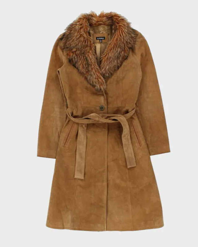 Vintage 90s 00s Le Chateau Suede Long Coat - S sold by Rokit