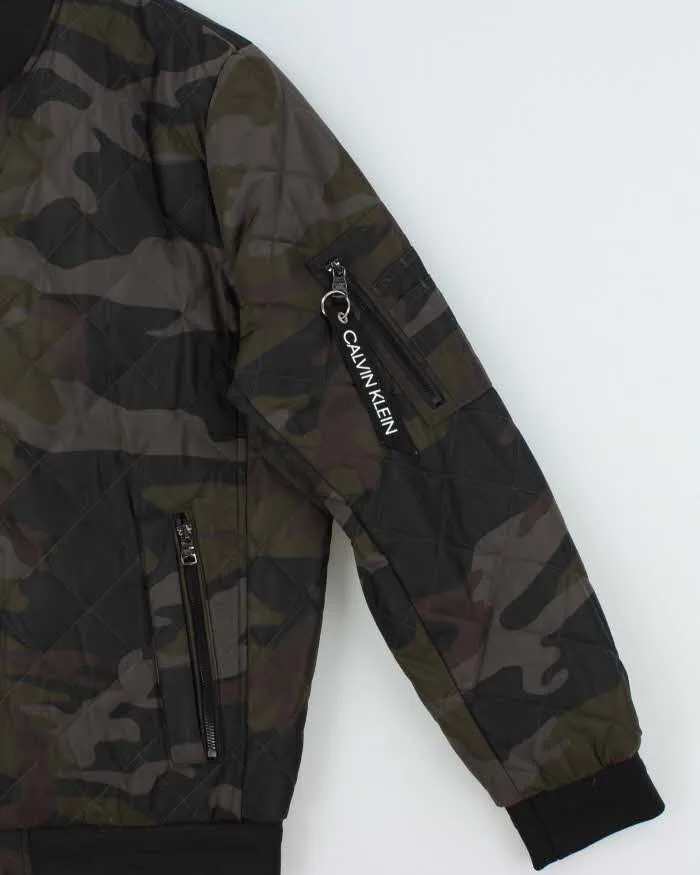 Vintage Calvin Klein Camouflage Diamond Quilted Shimmer Bomber - L sold by Rokit product image thumbnail 3