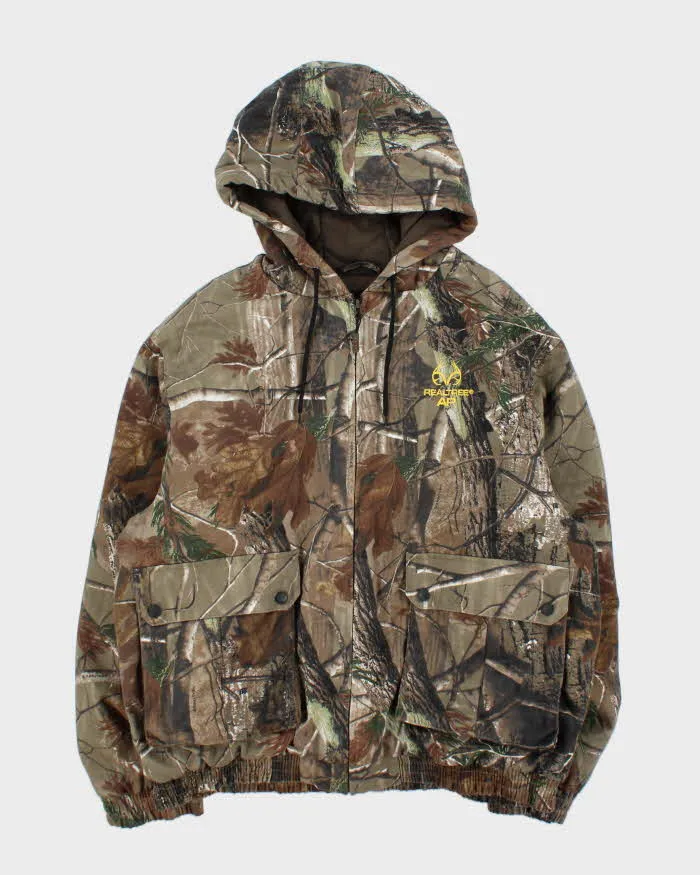 Vintage Real Tree All Purpose Woodland Camo Insulated Hooded Workwear Jacket - XL sold by Rokit