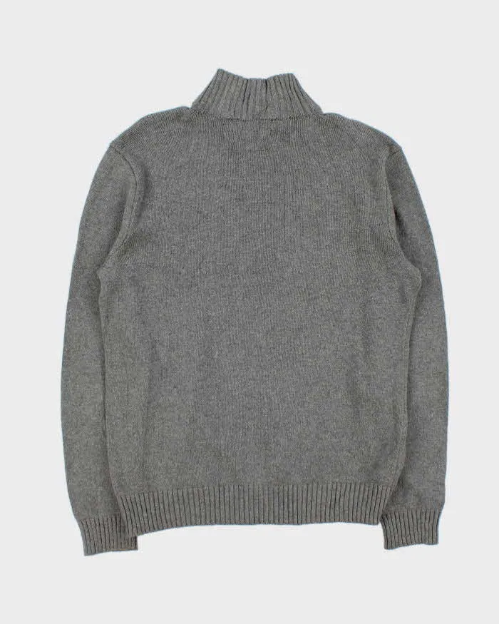 Vintage 00s Polo Ralph Lauren Grey Quarter-Zip Knit Jumper - M sold by Rokit product image thumbnail 2