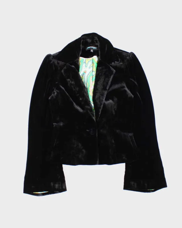 Vintage Y2K 00s Women's Till The End Velour Silk Lined Flared Cuff Blazer - XS sold by Rokit