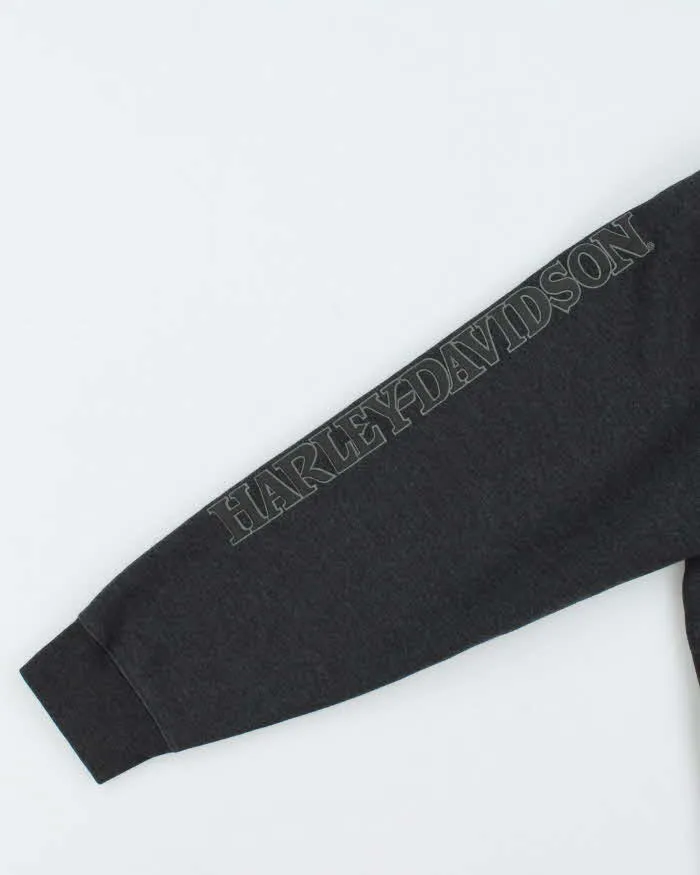 Vintage Harley Davidson Skull Embroidered Zip Up Hoodie - XL sold by Rokit product image thumbnail 5