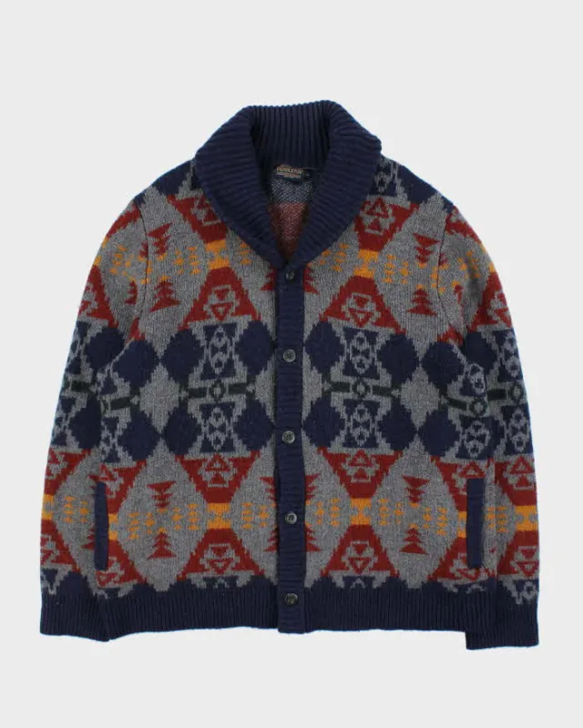 Vintage Pendleton Chunky Pure Shetland Wool Aztec Shawl Neck Cardigan - XL sold by Rokit