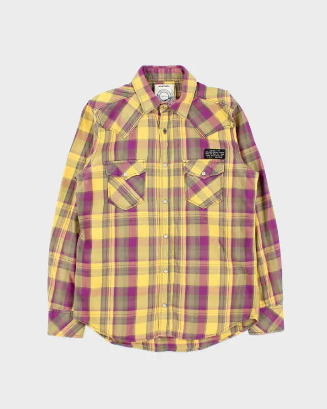 Vintage Y2K 00s Diesel Plaid Western Long Sleeve Shirt - S sold by Rokit