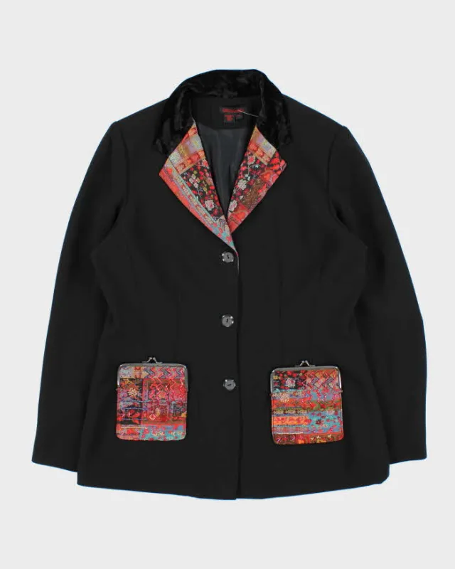 Vintage 1990s Women's Simon Chang Sequined Kiss Lock Pocket Blazer - L made by Rokit