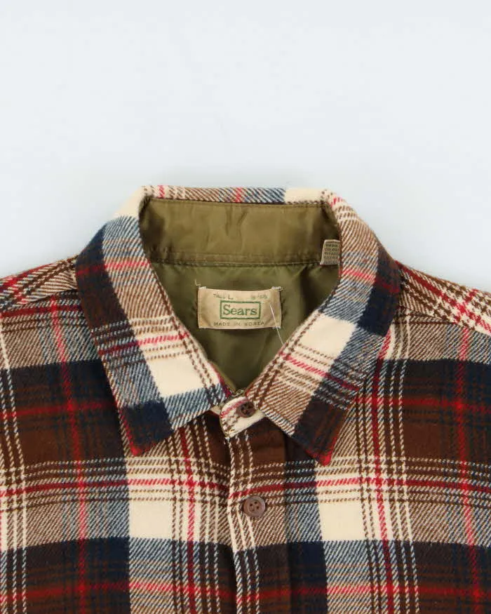 Vintage 1980s Sears Plaid Long Sleeve Flannel Shirt - L sold by Rokit product image thumbnail 3