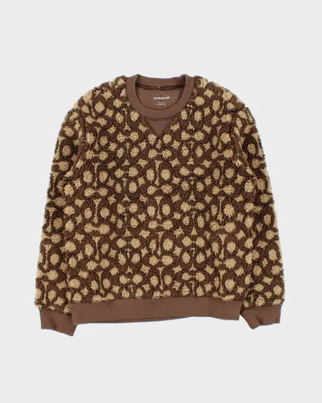 Coach Signature Fluffy Sherpa Crewneck Sweatshirt - XS sold by Rokit