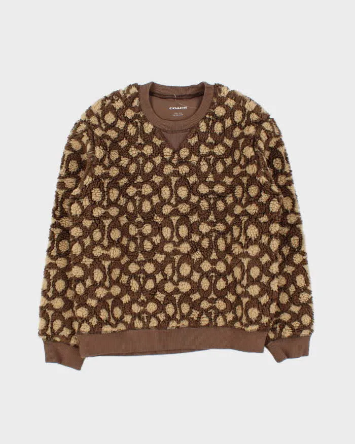 Coach Signature Fluffy Sherpa Crewneck Sweatshirt - XS sold by Rokit