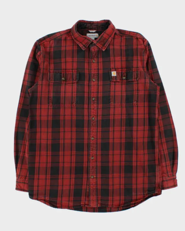 Vintage Carhartt Thick Cotton Plaid Long Sleeve Relaxed Fit Flannel Shirt - L made by Carhartt