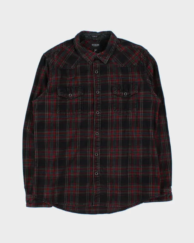 Vintage 00s Guess Corduroy Check Shirt - L sold by Rokit