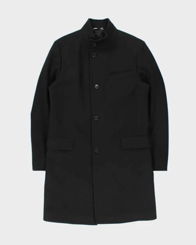Hugo Boss The Sintrax Black Wool Long Overcoat - L sold by Rokit