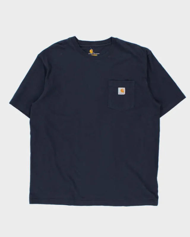 Vintage Carhartt Navy Pocket Relaxed Fit T-Shirt - L sold by Rokit