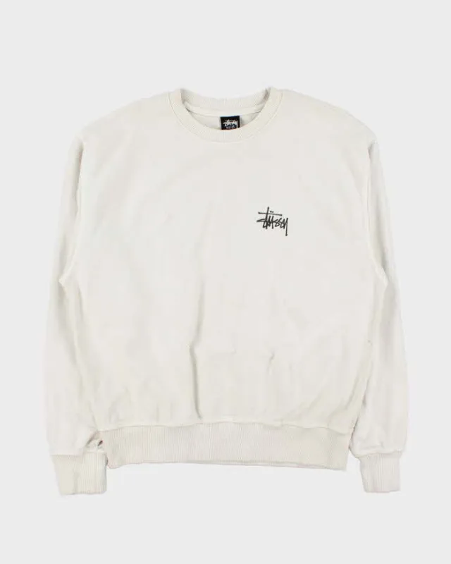 Vintage Stussy Heavyweight Cotton Big Logo Oversized Crewneck Sweatshirt - M sold by Rokit