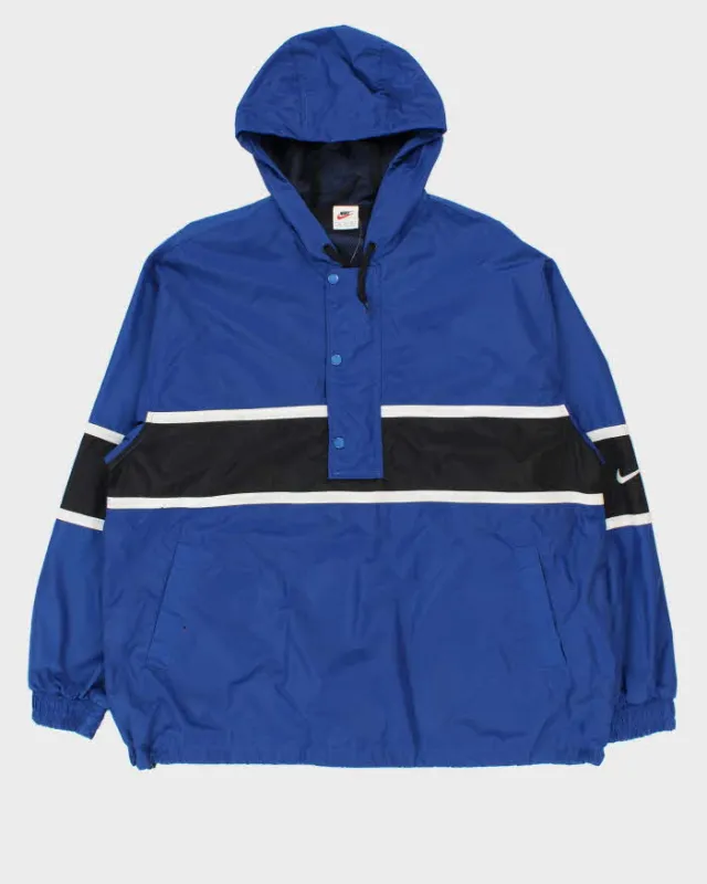 Vintage 1990s Nike Snap Button Hooded Oversized Pullover Windbreaker Jacket - L sold by Rokit