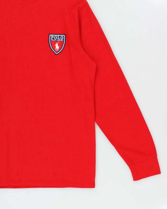 Vintage Polo Ralph Lauren Embroidered Shield Long Sleeve Waffle T-Shirt - XL sold by Rokit product image thumbnail 3