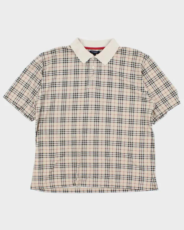 Vintage Y2K 00s Burberry Nova Check Short Sleeve Polo Shirt - L made by Burberry