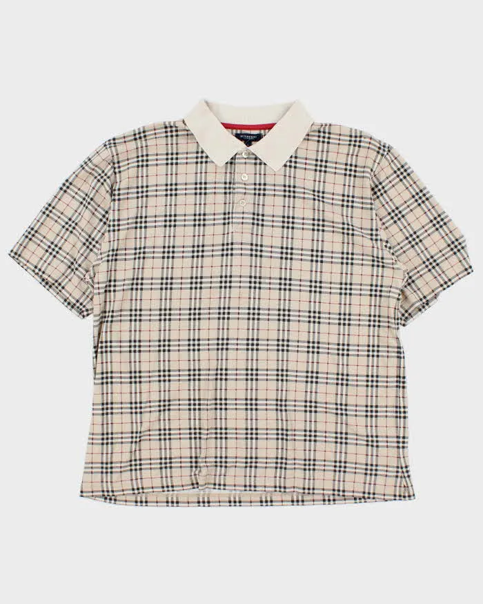 Vintage Y2K 00s Burberry Nova Check Short Sleeve Polo Shirt - L sold by Rokit