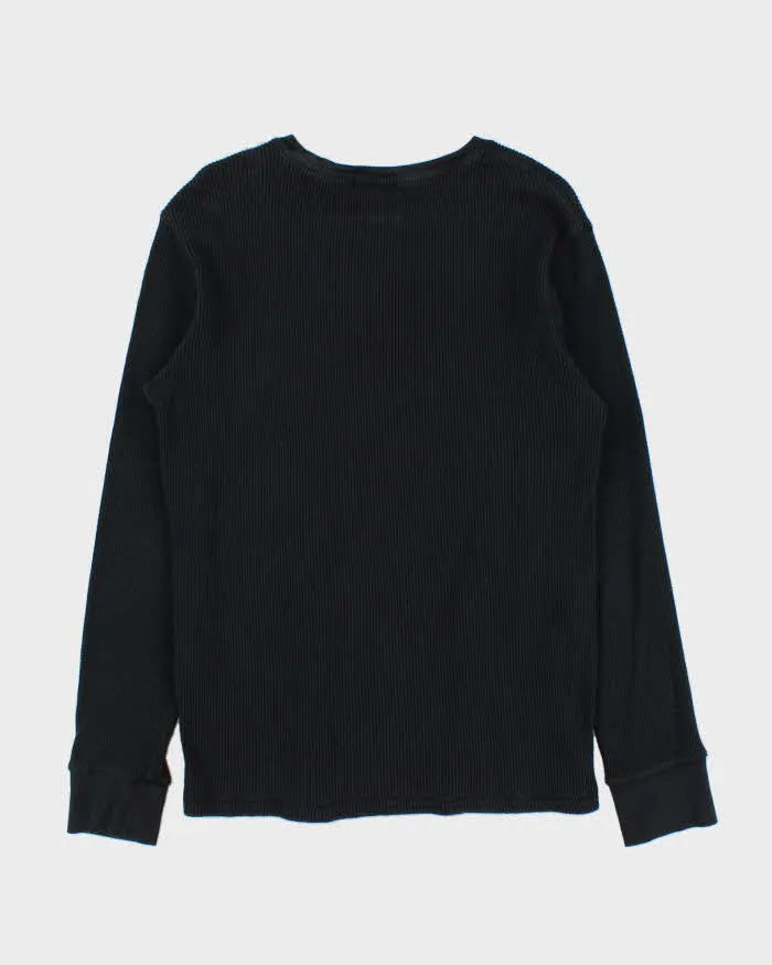 Vintage Polo Ralph Lauren Black Long Sleeve Waffle T-Shirt - L sold by Rokit product image thumbnail 2
