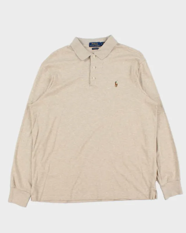Vintage Polo Ralph Lauren Soft Cotton Classic Fit Long Sleeve Polo Shirt - L sold by Rokit