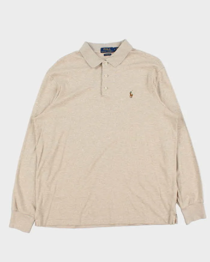 Vintage Polo Ralph Lauren Soft Cotton Classic Fit Long Sleeve Polo Shirt - L sold by Rokit